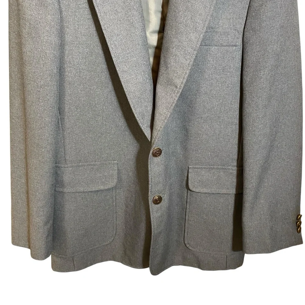 VGT Haggar Men's Blazer Jacket Sport Suit Front Buttons/Pockets Grey 40